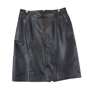 Vintage st Malo Genuine Black Leather Skirt Mob Boss Gothcore Grunge Punk medium